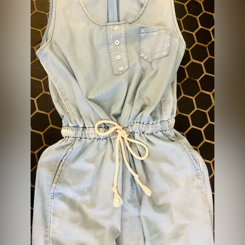 Light Blue Jean Sleeveless Romper